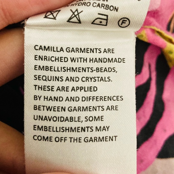 Camilla bright Fair Lady’s Dinkum print embellished silk caftan. One size - Picture 13 of 16